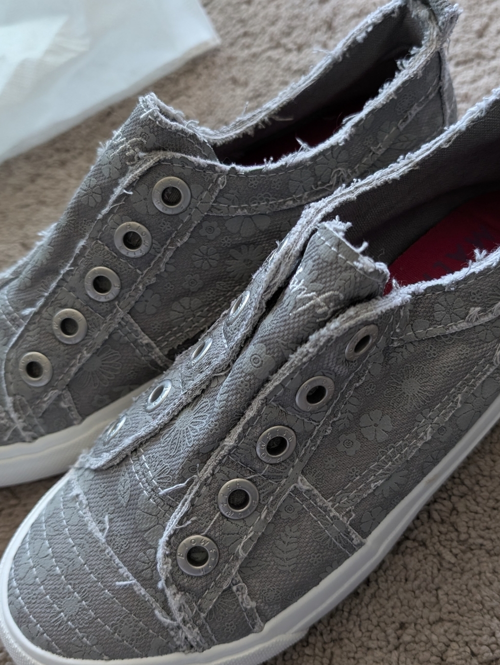 Grey Floral Lace Slip-On Sneakers - Blowfish Malibu